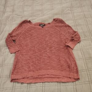 Express Women's Dusty Mauve Crew Neck Sweater W/ 3/4 Sleeves Size S